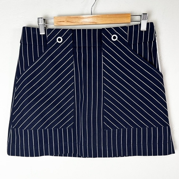 Rag & Bone Nautical Stripe Navy Blue White 100% Cotton‎ Mini Skirt Size 6 - Picture 1 of 8
